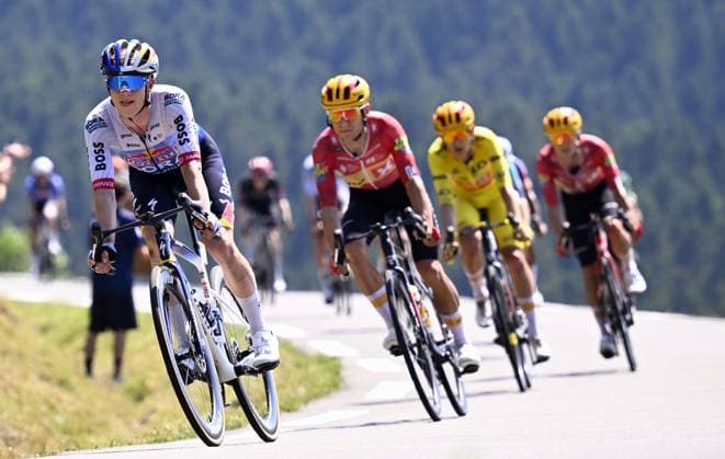 Belgian Maxim Van Gils of Red Bull-BORA-hansgrohe pictured in action during stage 6 of the 2026 Tour de France cycling race, a stage of 186 km from Pau to Gavarnie-Gedre, on Thursday 09 July 2026. The 113th edition of the Tour de France starts on Saturday 4 July in Barcelona, Spain, and will finish in Paris, France on the 26th of July. POOLxTOMASxSISK  x180782638x