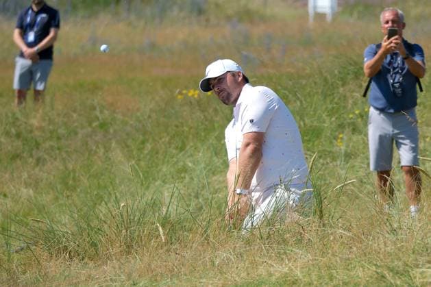 UK: The Genesis Scottish Open at The Renaissance Club, North Berwick, Scotland on 09 July 2026: Pictured: Chris Gotterup (USA) chips on the 2nd green during the first round of the Genesis Scottish Open Championship 2026 North Berwick The Renaissance Club Scotland Scotland Copyright: xAlexxToddx