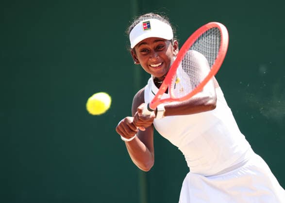 Srishti Kiran (IND), Maedchen Einzel U14, Girls Singles U14 Tennis - Wimbledon 2026 - Grand Slam ITF ATP, Tennis Herren WTA, Tennis Damen - AELTC - London - - Great Britain - 9 July 2026. *** Srishti Kiran (IND), Girls Singles U14, Girls Singles U14 Tennis, Wimbledon 2026, Grand Slam, ITF, ATP, WTA, AELTC, London, Great Britain, July 9, 2026 Copyright: xJuergenxHasenkopfx