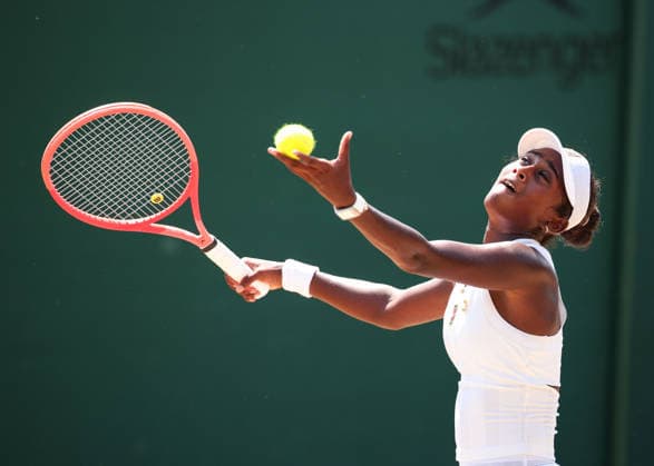 Srishti Kiran (IND), Maedchen Einzel U14, Girls Singles U14 Tennis - Wimbledon 2026 - Grand Slam ITF ATP, Tennis Herren WTA, Tennis Damen - AELTC - London - - Great Britain - 9 July 2026. *** Srishti Kiran (IND), Girls Singles U14, Girls Singles U14 Tennis, Wimbledon 2026, Grand Slam, ITF, ATP, WTA, AELTC, London, Great Britain, July 9, 2026 Copyright: xJuergenxHasenkopfx