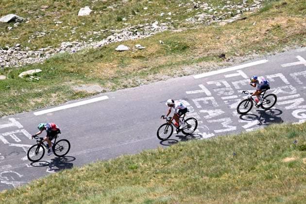 Tour de France 2026 Stage 6 GAVARNIE-CEDRE, FRANCE - JULY 09 : Seixas Paul (FRA) of Decathlon CMA CGM Team, Del Toro Isaac (MEX) of UAE Team Emirates - XRG, Lipowitz Florian (GER) of Red Bull - BORA - Hansgrohe during stage 6 of the 113rd edition of Tour de France an UCI World Tour 2.UWT cycling road race stage for Men Elite of 186 km with start in Pau and finish in Gavarnie-Cedre on July 9, 2026 in Gavarnie-Cedre, France, 09 07 2026 ( Motordriver Kurt Vandenborre - Gavarnie-Cedre France  Copyright: xTomasxSiskx