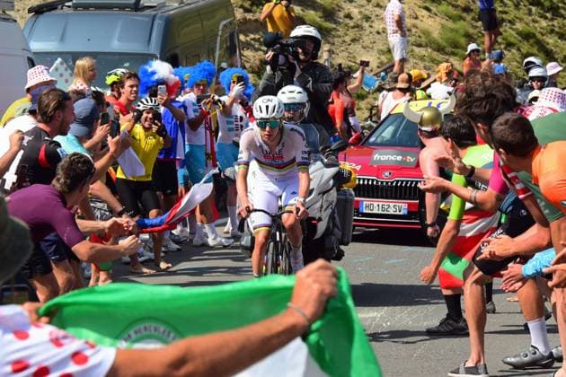 Slovenian Tadej Pogacar of UAE Team Emirates XRG pictured in action during stage 6 of the 2026 Tour de France cycling race, a stage of 186 km from Pau to Gavarnie-Gedre, on Thursday 09 July 2026. The 113th edition of the Tour de France starts on Saturday 4 July in Barcelona, Spain, and will finish in Paris, France on the 26th of July. POOLxBERNARDxPAPON  x180785216x