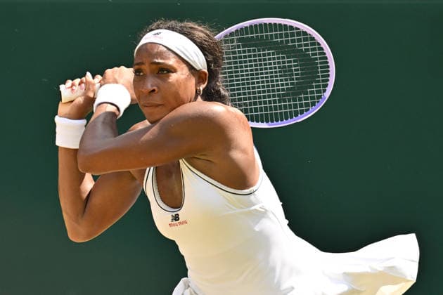 Wimbledon Tennis Championships 2026 - Day 11 LONDON, UNITED KINGDOM - JULY 09: Coco Gauff of the United State plays in the Ladies singles semi-finals round match against Karolina Muchova of the Czech Republic during day 11 of The Wimbledon Tennis Championships at All England Lawn Tennis and Croquet Club on July 09, 2026 in London, United Kingdom. Ray Tang Anadolu London United Kingdom. Editorial use only. Please get in touch for any other usage.  Copyright: x2026xAnadoluxRayxTangx