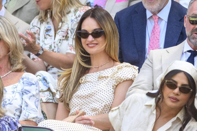 Wimbledon Tennis Championships 2026 - Day 11 LONDON, UNITED KINGDOM - JULY 09: Actress Lily James watches centre court tennis during day eleven of the 2026 Wimbledon Tennis Championships at The All England Lawn Tennis and Croquet Club in Wimbledon on July 09, 2026, in London, United Kingdom. Ray Tang Anadolu London United Kingdom. Editorial use only. Please get in touch for any other usage.  Copyright: x2026xAnadoluxRayxTangx