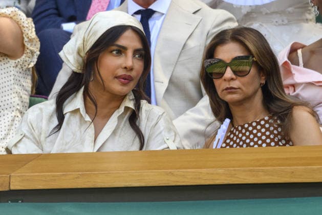 Wimbledon Tennis Championships 2026 - Day 11 LONDON, UNITED KINGDOM - JULY 09: Actress Priyanka Chopra (L) and Angela Acharia (R) watches centre court tennis during day eleven of the 2026 Wimbledon Tennis Championships at The All England Lawn Tennis and Croquet Club in Wimbledon on July 09, 2026, in London, United Kingdom. Ray Tang Anadolu London United Kingdom. Editorial use only. Please get in touch for any other usage.  Copyright: x2026xAnadoluxRayxTangx
