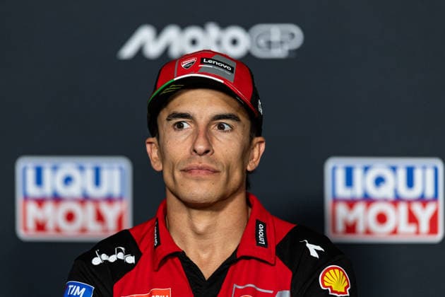 GER, Großer Preis von Deutschland, MotoGP. 11. Lauf, FIM Motorrad-Weltmeisterschaft. 09.07.2026, Sachsenring, Hohenstein-Ernstthal, GER, Großer Preis von Deutschland, MotoGP. 11. Lauf, FIM Motorrad-Weltmeisterschaft. 93, Marc Marquez, Ducati Lenovo Team bei der Pressekonferenz Â Foto: Alexander Trienitz Hohenstein-Ernstthal Sachsenring Sachsen Deutschland *** GER, German Grand Prix, MotoGP Round 11, FIM Motorcycle World Championship, July 9, 2026, Sachsenring, Hohenstein Ernstthal, GER, German Grand Prix, MotoGP Round 11, FIM Motorcycle World Championship 93, Marc Marquez, Ducati Lenovo Team at the press conference. Photo by Alexander Trienitz, Hohenstein Ernstthal, Sachsenring, Saxony, Germany