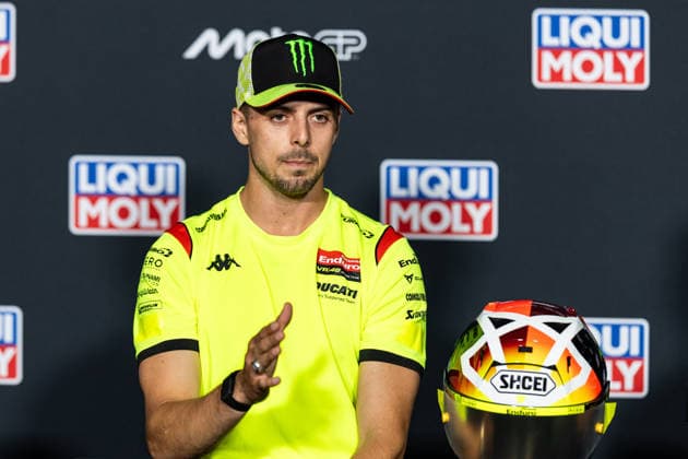 GER, Großer Preis von Deutschland, MotoGP. 11. Lauf, FIM Motorrad-Weltmeisterschaft. 09.07.2026, Sachsenring, Hohenstein-Ernstthal, GER, Großer Preis von Deutschland, MotoGP. 11. Lauf, FIM Motorrad-Weltmeisterschaft. 49, Fabio Di Giannantonio, Pertamina Enduro VR46 Racing Team bei der Pressekonferenz Â Foto: Alexander Trienitz Hohenstein-Ernstthal Sachsenring Sachsen Deutschland *** GER, German Grand Prix, MotoGP Round 11, FIM Motorcycle World Championship, July 9, 2026, Sachsenring, Hohenstein Ernstthal, GER, German Grand Prix, MotoGP Round 11, FIM Motorcycle World Championship 49, Fabio Di Giannantonio, Pertamina Enduro VR46 Racing Team at the press conference. Photo by Alexander Trienitz, Hohenstein Ernstthal, Sachsenring, Saxony, Germany