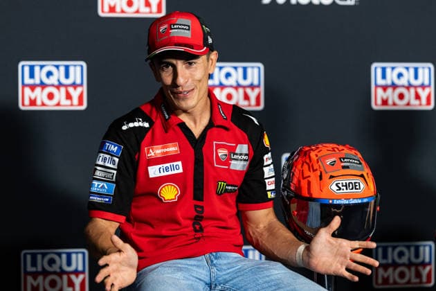 GER, Großer Preis von Deutschland, MotoGP. 11. Lauf, FIM Motorrad-Weltmeisterschaft. 09.07.2026, Sachsenring, Hohenstein-Ernstthal, GER, Großer Preis von Deutschland, MotoGP. 11. Lauf, FIM Motorrad-Weltmeisterschaft. 93, Marc Marquez, Ducati Lenovo Team bei der Pressekonferenz Â Foto: Alexander Trienitz Hohenstein-Ernstthal Sachsenring Sachsen Deutschland *** GER, German Grand Prix, MotoGP Round 11, FIM Motorcycle World Championship, July 9, 2026, Sachsenring, Hohenstein Ernstthal, GER, German Grand Prix, MotoGP Round 11, FIM Motorcycle World Championship 93, Marc Marquez, Ducati Lenovo Team at the press conference. Photo by Alexander Trienitz, Hohenstein Ernstthal, Sachsenring, Saxony, Germany