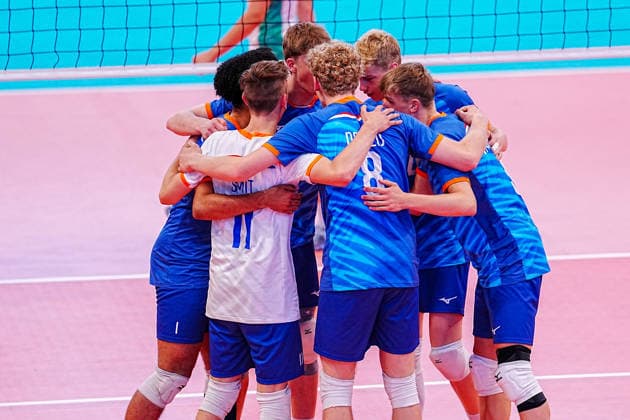 IPA86537811 - Netherlands vs. Bulgaria during the CEV U18 European Volleyball Championship, July 9, 2026, in Cisterna during the U18 European Volleyball Championship—Netherlands vs. Bulgaria, CEV Eurovolley Men s match in Cisterna, Italy, July 9, 2026  Copyright: xLuigixMariani IPAxSportx xx 86537811