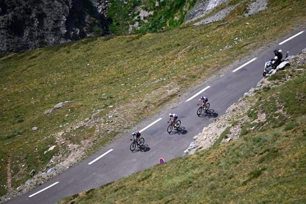 Tour de France 2026 Stage 6 GAVARNIE-CEDRE, FRANCE - JULY 09 : Seixas Paul (FRA) of Decathlon CMA CGM Team, Del Toro Isaac (MEX) of UAE Team Emirates - XRG, Lipowitz Florian (GER) of Red Bull - BORA - Hansgrohe during stage 6 of the 113rd edition of Tour de France an UCI World Tour 2.UWT cycling road race stage for Men Elite of 186 km with start in Pau and finish in Gavarnie-Cedre on July 9, 2026 in Gavarnie-Cedre, France, 09 07 2026 ( Motordriver Kurt Vandenborre - Gavarnie-Cedre France  Copyright: xTomasxSiskx