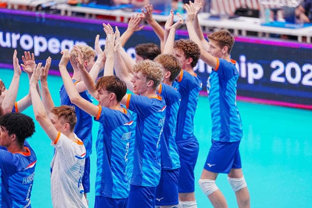IPA86537825 - Netherlands vs. Bulgaria during the CEV U18 European Volleyball Championship, July 9, 2026, in Cisterna during the U18 European Volleyball Championship—Netherlands vs. Bulgaria, CEV Eurovolley Men s match in Cisterna, Italy, July 9, 2026  Copyright: xLuigixMariani IPAxSportx xx 86537825