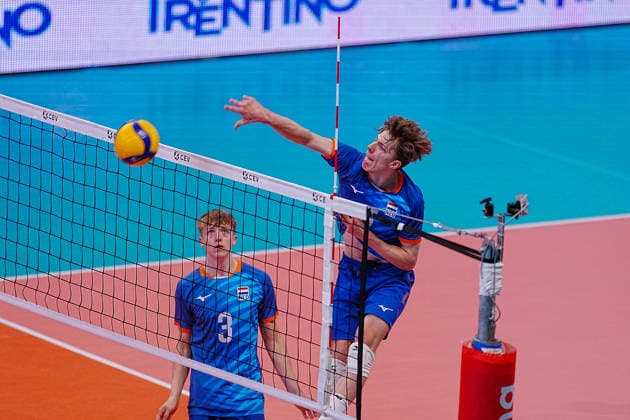 IPA86537822 - Netherlands vs. Bulgaria during the CEV U18 European Volleyball Championship, July 9, 2026, in Cisterna during the U18 European Volleyball Championship—Netherlands vs. Bulgaria, CEV Eurovolley Men s match in Cisterna, Italy, July 9, 2026  Copyright: xLuigixMariani IPAxSportx xx 86537822