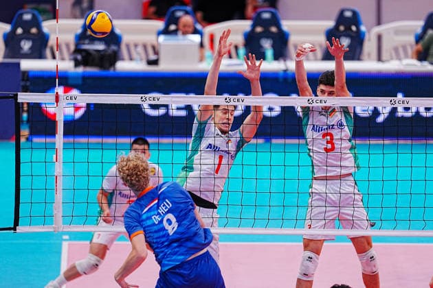 IPA86537815 - Netherlands vs. Bulgaria during the CEV U18 European Volleyball Championship, July 9, 2026, in Cisterna during the U18 European Volleyball Championship—Netherlands vs. Bulgaria, CEV Eurovolley Men s match in Cisterna, Italy, July 9, 2026  Copyright: xLuigixMariani IPAxSportx xx 86537815