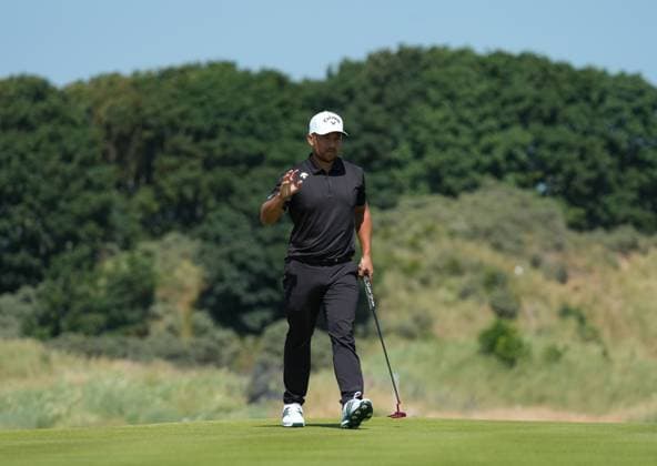 Xander Schauffele of USA on the 9th green. Genesis Scottish Open, Golf, The Renaissance Club, North Berwick, Scotland, UK - 09 Jul 2026North Berwick The Renaissance Club Scotland United Kingdom  Copyright: xShutterstockx 16984080ag