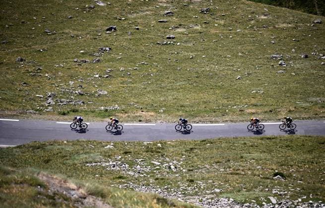 The pack of riders pictured in action during stage 6 of the 2026 Tour de France cycling race, a stage of 186 km from Pau to Gavarnie-Gedre, on Thursday 09 July 2026. The 113th edition of the Tour de France starts on Saturday 4 July in Barcelona, Spain, and will finish in Paris, France on the 26th of July. POOLxBERNARDxPAPON  x180785511x