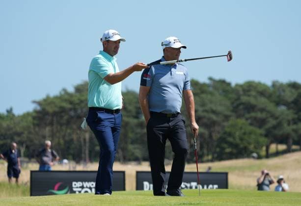 Bernd Wiesberger of Austria with Padraig Harrington of Ireland on the 9th green. Genesis Scottish Open, Golf, The Renaissance Club, North Berwick, Scotland, UK - 09 Jul 2026North Berwick The Renaissance Club Scotland United Kingdom  Copyright: xShutterstockx 16984080cu