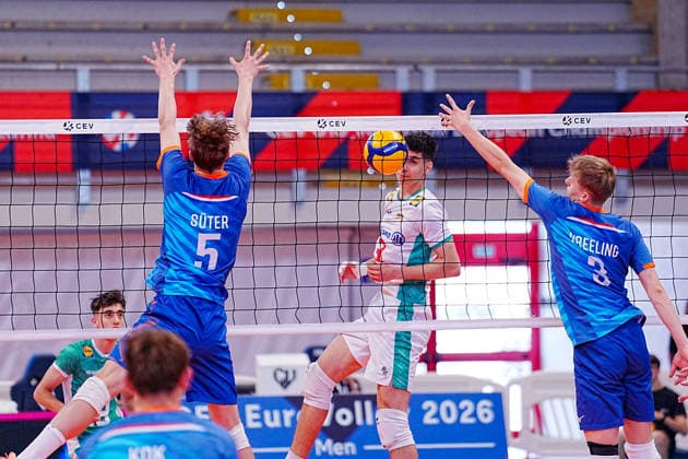 VOLLEYBALL - CEV Eurovolley Men - U18 Volleyball European Championship, EM, Europameisterschaft - Netherlands vs. Bulgaria Photo by IPA ABACAPRESS.COM86537831 - Netherlands vs. Bulgaria during the CEV U18 European Volleyball Championship, July 9, 2026, in Cisterna during the U18 European Volleyball Championship—Netherlands vs. Bulgaria, CEV Eurovolley Men s match in Cisterna, Italy, July 9, 2026 Cisterna Italy  Copyright: xIPAxSport ABACAx