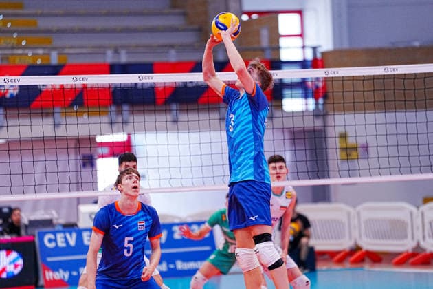 VOLLEYBALL - CEV Eurovolley Men - U18 Volleyball European Championship, EM, Europameisterschaft - Netherlands vs. Bulgaria Photo by IPA ABACAPRESS.COM86537816 - Netherlands vs. Bulgaria during the CEV U18 European Volleyball Championship, July 9, 2026, in Cisterna during the U18 European Volleyball Championship—Netherlands vs. Bulgaria, CEV Eurovolley Men s match in Cisterna, Italy, July 9, 2026 Cisterna Italy  Copyright: xIPAxSport ABACAx