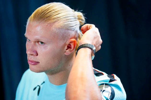 Fotball-VM 2026 Fort Lauderdale, Florida , USA 20260709. Norges Erling Braut Haaland under et pressetreff med Norges herrelandslag i fotball pa Inter Miami CF Stadium. Foto: Fredrik Varfjell NTB Fort Lauderdale, Florida USA EDITORIAL USE ONLY. RESTRICTED USE FOR BETTING COMPANIES Ref:_SPOpzYe9ZaMzMg.jpg *** 2026 FIFA World Cup, Fort Lauderdale, Florida, USA 20260709 Norway’s Erling Braut Haaland during a press conference with the Norwegian men’s national soccer team at Inter Miami CF Stadium. Photo: Fredrik Varfjell, NTB. Fort Lauderdale, Florida, USA. EDITORIAL USE ONLY. RESTRICTED USE FOR BETTING COMPANIES.  Copyright: xFredrikxVarfjellx xNTBx