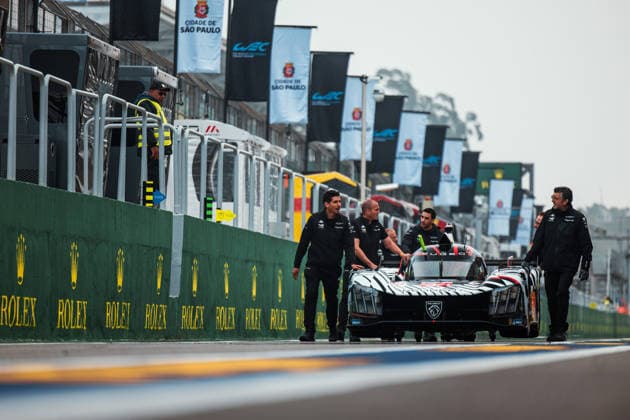 FIA WEC - 6 HOURS OF SAO PAULO 2026 94 DUVAL LoÃ¯c (fra), JAKOBSEN Malthe (dnk), POURCHAIRE ThÃ o (fra), Peugeot TotalEnergies, Peugeot 9X8 94, Hypercar, scrutineering, verifications techniques, during the 6 Hours of Sao Paulo 2026, 4th round of the 2026 FIA World Endurance Championship, from July 10 to 12, 2026 on the Interlagos Circuit in Sao Paulo, Brazil -  Copyright: xAndreaxLorenzinax