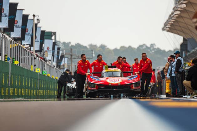 FIA WEC - 6 HOURS OF SAO PAULO 2026 50 FUOCO Antonio (ita), MOLINA Miguel (spa), NIELSEN Nicklas (dnk), Ferrari AF Corse, Ferrari 499P 50, Hypercar, scrutineering, verifications techniques, during the 6 Hours of Sao Paulo 2026, 4th round of the 2026 FIA World Endurance Championship, from July 10 to 12, 2026 on the Interlagos Circuit in Sao Paulo, Brazil -  Copyright: xAndreaxLorenzinax