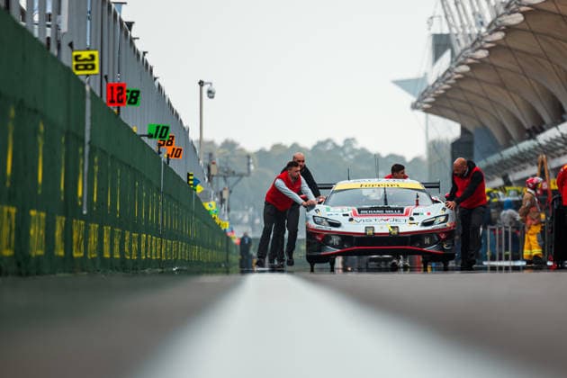 FIA WEC - 6 HOURS OF SAO PAULO 2026 21 HERIAU Francois (fra), MANN Simon (usa), ROVERA Alessio (ita), Vista AF Corse, Ferrari 296 GT3 Evo 21, LM GT3, scrutineering, verifications techniques, during the 6 Hours of Sao Paulo 2026, 4th round of the 2026 FIA World Endurance Championship, from July 10 to 12, 2026 on the Interlagos Circuit in Sao Paulo, Brazil -  Copyright: xAndreaxLorenzinax