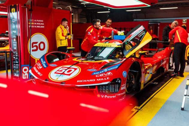 FIA WEC - 6 HOURS OF SAO PAULO 2026 50 FUOCO Antonio (ita), MOLINA Miguel (spa), NIELSEN Nicklas (dnk), Ferrari AF Corse, Ferrari 499P 50, Hypercar, garage, box, during the 6 Hours of Sao Paulo 2026, 4th round of the 2026 FIA World Endurance Championship, from July 10 to 12, 2026 on the Interlagos Circuit in Sao Paulo, Brazil -  Copyright: xAndreaxLorenzinax