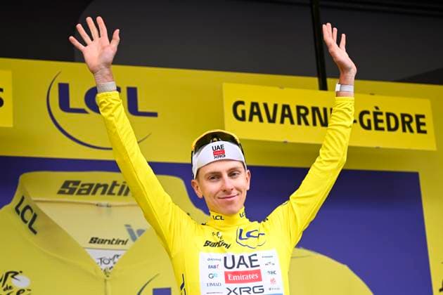 Tour de France 2026 Stage 6 GAVARNIE-CEDRE, FRANCE - JULY 09 : Pogacar Tadej (SLO) of UAE Team Emirates - XRG pictured with the yellow jersey during the podium ceremony of stage 6 of the 113rd edition of Tour de France an UCI World Tour 2.UWT cycling road race stage for Men Elite of 186 km with start in Pau and finish in Gavarnie-Cedre on July 9, 2026 in Gavarnie-Cedre, France, 09 07 2026 Gavarnie-Cedre France  Copyright: xTomasxSiskx