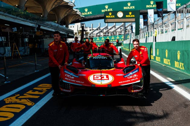 FIA WEC - 6 HOURS OF SAO PAULO 2026 51 CALADO James (gbr), GIOVINAZZI Antonio (ita), PIER GUIDI Alessandro (ita), Ferrari AF Corse, Ferrari 499P 51, Hypercar, scrutineering, verifications techniques, during the 6 Hours of Sao Paulo 2026, 4th round of the 2026 FIA World Endurance Championship, from July 10 to 12, 2026 on the Interlagos Circuit in Sao Paulo, Brazil -  Copyright: xAndreaxLorenzinax