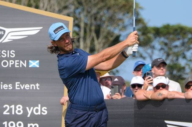 UK: The Genesis Scottish Open at The Renaissance Club, North Berwick, Scotland on 09 July 2026: Pictured: Tommy Fleetwood (England) on the 9th tee during the first round of the Genesis Scottish Open Championship 2026 North Berwick The Renaissance Club Scotland Scotland Copyright: xAlexxToddx