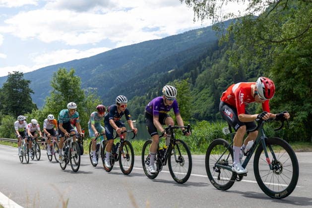 09.07.2026, Franz Josefs Höhe, AUT, Lidl Tour of Austria 2026, Etappe 2 von Bad Kleinkirchheim nach Franz Josefs Höhe Großglockner (188,8 km), im Bild das Führungsfeld bei Bodensdorf, Lukas Hatz (AUT, WSA KTM GRAZ) the leading group Lukas Hatz of Austria during the stage 2 from Bad Kleinkirchheim to Franz Josefs Höhe Großglockner (188,8 km) of the Tour of Austria. Franz Josefs Höhe, Austria on 2026 07 09. Pictures 2026, PhotoCredit: Johann Groder Foto:Eibner-Pressefoto Groder Franz Josefs Höhe *** July 9, 2026, Franz Josefs Höhe, AUT, Lidl Tour of Austria 2026, Stage 2 from Bad Kleinkirchheim to Franz Josefs Höhe Großglockner, 188.8 km; pictured: the leading group near Bodensdorf, Lukas Hatz (AUT), WSA KTM GRAZ: the leading group, including Lukas Hatz of Austria, during Stage 2 from Bad Kleinkirchheim to Franz Josefs Höhe, Großglockner (188.8 km) of the Tour of Austria at Franz Josefs Höhe, Austria, on July 9, 2026. Photos from 2026, Photo Credit: Johann Groder, Foto Eibner, Press Photo: Groder, Franz Josef’s Peak  EP_gro