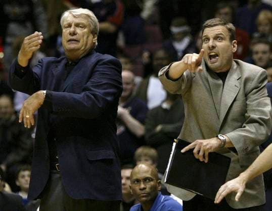 USA NBA, Basketball Herren, USA MAVERICKS NETS USA NBA MAVERICKS NETS epa00157939 Dallas Mavericks head coach Don Nelson and Assistant Coach Donn Nelson at the Continental Airlines Arena in East Rutherford, NJ Sunday 21 March 2004. EAST RUTHERFORD United States  Copyright: xANDREWxGOMBERTx