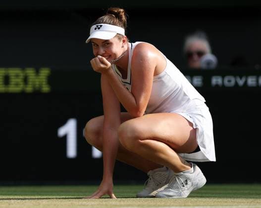 Linda Noskova celebrates victory in her semi final match Wimbledon Tennis Championships, Day 11, The All England Lawn Tennis and Croquet Club, London, UK - 09 Jul 2026London The All England Lawn Tennis and United Kingdom  Copyright: xKieranxMcManus Shutterstockx 16981024cj