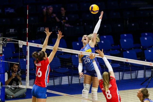 Czech Republic v Netherlands - Women s Volleyball Nations League BELGRADE, SERBIA - JULY 9: Dambrink (26) of Netherlands in action against Mlejnkova (16) of Czech Republic during the 2026 FIVB Volleyball Women s Nations League match between the Czech Republic and Netherlands in Belgrade, Serbia, on July 9, 2026. Filip Stevanovic Anadolu Belgrade Serbia. Editorial use only. Please get in touch for any other usage.  Copyright: x2026xAnadoluxFilipxStevanovicx
