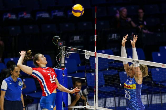 Czech Republic v Netherlands - Women s Volleyball Nations League BELGRADE, SERBIA - JULY 9: Dambrink (26) of Netherlands in action against Mlejnkova (16) of Czech Republic during the 2026 FIVB Volleyball Women s Nations League match between the Czech Republic and Netherlands in Belgrade, Serbia, on July 9, 2026. Filip Stevanovic Anadolu Belgrade Serbia. Editorial use only. Please get in touch for any other usage.  Copyright: x2026xAnadoluxFilipxStevanovicx