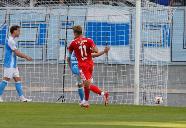 CFC vs 1. FC Union Berlin 09.07.2026 Chemnitz, eins Stadion- An der Gellertstrasse, Fussball, Regionalliga Nordost, , Testspiel , CFC, CFC vs 1. FC Union Berlin Tor für Berlin Chemnitz Sachsen BRD *** CFC vs. 1 FC Union Berlin, July 9, 2026, Chemnitz, eins Stadion on Gellertstrasse, Sports, Soccer, Northeast Regional League, , Friendly Match, CFC, CFC vs. 1 FC Union Berlin, Goal for Berlin, Chemnitz, Saxony, FRG