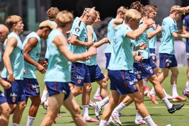 FT LAUDERDALE, FL - JULY 09: Erling Haaland 9 of Norway is seen attending a Norway team training session prior to a FIFA World Cup, WM, Weltmeisterschaft, Fussball 26 Quarter-Final game between Norway and England on July 8, 2026 at the Inter Miami CF Stadium, Fort Lauderdale, Florida.(Photo by Chris Arjoon) SOCCER: JUL 09 FIFA World Cup 26 - Norway Training EDITORIAL USE ONLY Icon26070900000011