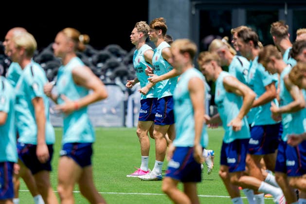 Fotball-VM 2026 Fort Lauderdale, Florida , USA 20260709. Norges Torbjorn Heggem og Henrik Falchener under en trening med Norges herrelandslag i fotball pa Inter Miami CF Stadium. Foto: Fredrik Varfjell NTB Fort Lauderdale, Florida USA EDITORIAL USE ONLY. RESTRICTED USE FOR BETTING COMPANIES Ref:_SPOrlNTVsgQVjY.jpg *** 2026 FIFA World Cup, Fort Lauderdale, Florida, USA 20260709 Norway’s Torbjorn Heggem and Henrik Falchener during a training session with the Norwegian men’s national soccer team at Inter Miami CF Stadium. Photo: Fredrik Varfjell, NTB. Fort Lauderdale, Florida, USA. EDITORIAL USE ONLY. RESTRICTED USE FOR BETTING COMPANIES.  Copyright: xFredrikxVarfjellx xNTBx
