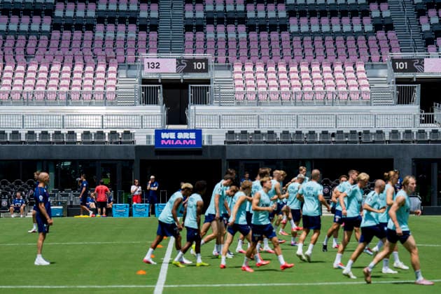 Fotball-VM 2026 Fort Lauderdale, Florida , USA 20260709. Norges herrelandslag i fotball trener pa Inter Miami CF Stadium. Foto: Fredrik Varfjell NTB Fort Lauderdale, Florida USA EDITORIAL USE ONLY. RESTRICTED USE FOR BETTING COMPANIES Ref:_SPOTN72v1Ipq20.jpg *** 2026 FIFA World Cup, Fort Lauderdale, Florida, USA, July 9, 2026: The Norwegian men s national soccer team trains at Inter Miami CF Stadium. Photo by Fredrik Varfjell, NTB. Fort Lauderdale, Florida, USA. EDITORIAL USE ONLY. RESTRICTED USE FOR BETTING COMPANIES.  Copyright: xFredrikxVarfjellx xNTBx