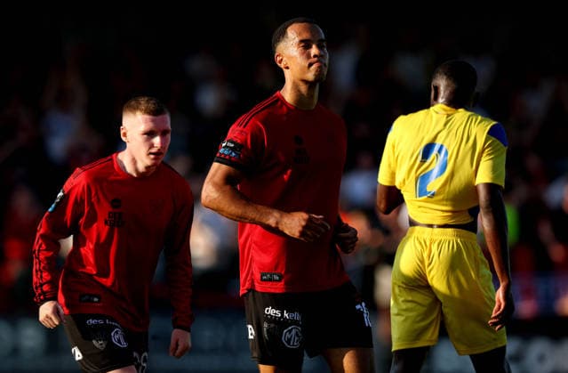 UEFA Europa Conference League First Qualifying Round First Leg, Dalymount Park, Dublin 9 7 2026 Bohemians vs St. Joseph s Bohs™ Douglas James-Taylor celebrates scoring the first goal of the game from a penalty Douglas James-Taylor scores the first goal from a penalty 9 7 2026  Copyright: xx RB2_9689