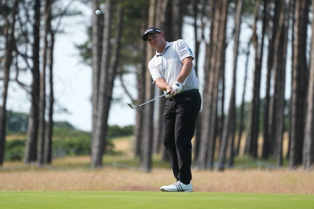 9th July 2026; The Renaissance Club, North Berwick, East Lothian, Scotland: Genesis Scottish Open Golf, Day One; Sepp Straka chips onto the green on the 10th hole AlecxBrown