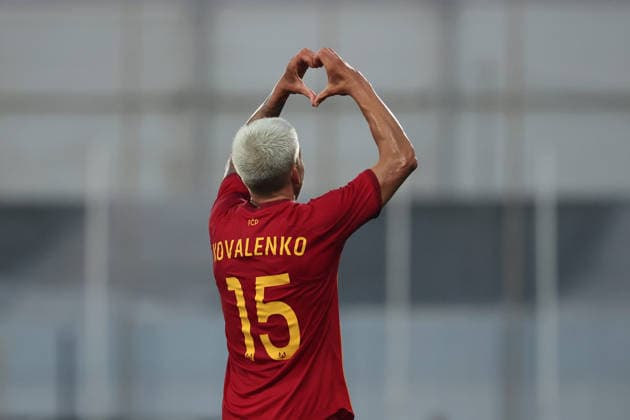 Mikhail Kovalenko of Pyunik reacts in celebration after scoring the 0-1 goal from a penalty during the UEFA Conference League First Qualifying Round, 1st Leg match between Marsaxlokk and Pyunik at Centenary Stadium, Ta Qali, Malta on 09 July, 2026. Marsaxkokk v Pyunik - UEFA Conference League First Qualifying Round 1st Leg