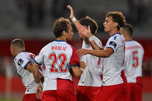 VOJVODINA NOVI SAD vs FERENCVAROSI TC LAZAR NIKOLIC, STEFAN MITROVIC, NJEGOS PETROVIC football Vojvodina Novi Sad vs Ferencvarosi TC Budapest during UEFA Europa League at Karadjordje stadium, Novi Sad 09.07.2026 Foto: FOOTBALL, UEFA EUROPA LEAGUE, FERENCVAROS, VOJVODINA NOVI SAD Novi Sad Karadjordje stadium Serbia Copyright: xMarkoxMetlas xMNxPressx
