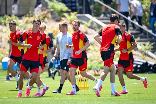 Belgian national football team - FIFA World Cup, WM, Weltmeisterschaft, Fussball 2026 - media activities 09 07 2026 LOS ANGELES, UNITED STATES OF AMERICA - JULY 09 : De Bruyne Kevin forward of Belgium pictured during a training session at the LA Galaxy stadium ahead of the FIFA World Cup 2026 quarter final match between Spain and Belgium on July 9, 2026 in Los Angeles, United States of America, 09 07 2026 Los Angeles United States of America  Copyright: xNicoxVereeckenx