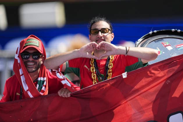 France v Morocco: Quarter Final - FIFA World Cup, WM, Weltmeisterschaft, Fussball 2026 Supporters of Morocco pose for the photo during the FIFA World Cup 2026 Quarter Final match between France and Morocco at Boston Stadium on July 9, 2026 in Foxborough, Massachusetts. Foxborough MA United States  Copyright: xJosexBretonx originalFilename:bretonhernandez-francevm260709_npu63.jpg