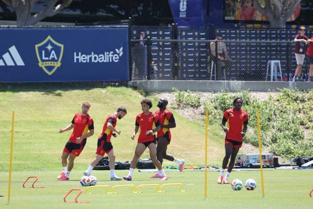 Belgium s players pictured during a training session of Belgian national soccer team Red Devils, on Thursday 09 July 2026 in Carson, Los Angeles County, California, USA. The Rode Duivels - Diables Rouges qualified for the knockout stage of the 2026 FIFA World Cup, WM, Weltmeisterschaft, Fussball where they ll meet Spain in the round of 8 on July 10th. BRUNOxFAHY  x180799492x