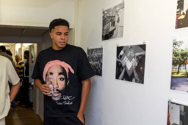 Noahkai Banks 40 (FC Augsburg), Ausstellung Han-Noah Massengo gibt Einblicke hinter die Kulissen des Profifussballs, Fussball, 1. Bundesliga, 09.07.2026 Augsburg Bayern Deutschland *** Noahkai Banks 40 FC Augsburg, Exhibition: Han Noah Massengo Offers a Behind-the-Scenes Look at Professional Soccer, Soccer, Bundesliga 1, July 9, 2026, Augsburg, Bavaria, Germany Copyright: xkolbert-press ChristianxKolbertx
