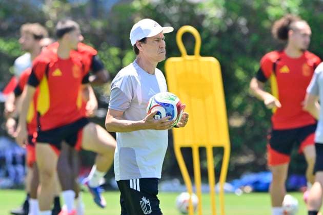 Belgian national football team - FIFA World Cup, WM, Weltmeisterschaft, Fussball 2026 - media activities 09 07 2026 LOS ANGELES, UNITED STATES OF AMERICA - JULY 09 : Garcia Rudi head coach of Belgium pictured during a training session ahead of the FIFA World Cup 2026 quarter final match between Spain and Belgium on July 9, 2026 in Los Angeles, United States of America, 09 07 2026 Los Angeles United States of America  Copyright: xJanxDexMeuleneirx