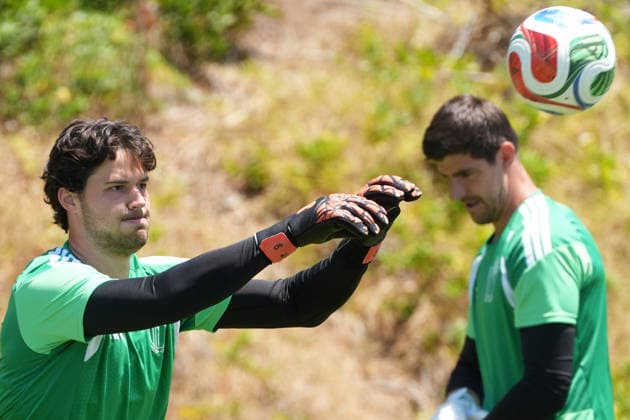 Belgium s Senne Lammens trains in Los Angeles, United States, 09 July 2026. Belgium national team, Nationalteam training session !ACHTUNG: NUR REDAKTIONELLE NUTZUNG!  Copyright: xOmarxAlonsox GR4032 20260709-55020851671_1