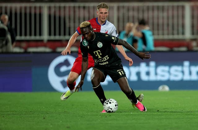 Vojvodina v Ferencvaros, UEFA Europa League first qualifying round, 1st leg, season 2026 2027 Novi Sad, Serbia. 9th July, 2026. Ferencvaros Bamidele Yusuf during the UEFA Europa League first qualifying round first leg football match between Vojvodina and Ferencvaros on July 9. 2026. in Novi Sad, Serbia. Novi Sad Serbia Copyright: xPedjaxMilosavljevic STARSPORTx x